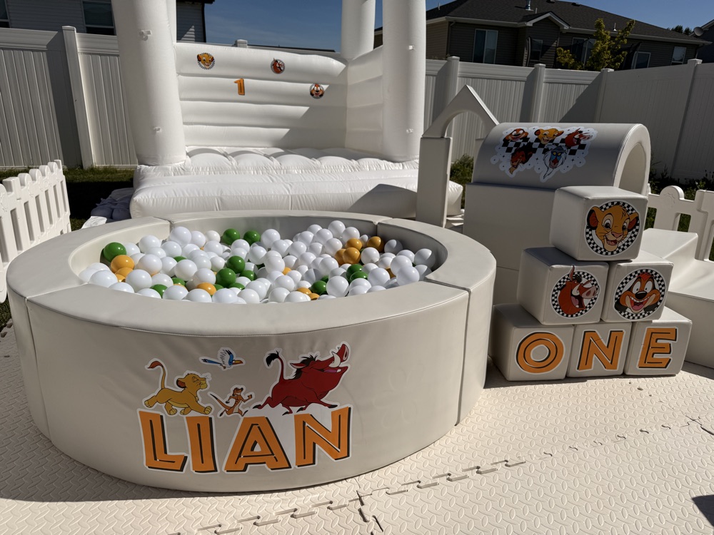 Lion King-themed bounce house and ball pit